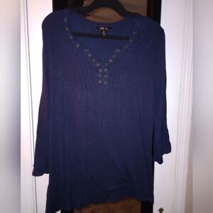 Style & Co Women's Top XXL Navy Blue